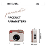 Mini Retro Keychain Camera - 48MP Photos, 1080P HD Video with Built-in Filters & Flash(Khaki Brown) - Extra Image