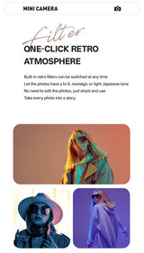 Mini Retro Keychain Camera - 48MP Photos, 1080P HD Video with Built-in Filters & Flash(red) - 45-Degree Angle