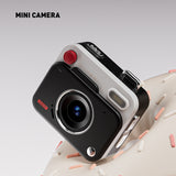 Mini Retro Keychain Camera - 48MP Photos, 1080P HD Video with Built-in Filters & Flash(black and white)