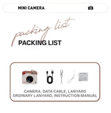 Mini Retro Keychain Camera - 48MP Photos, 1080P HD Video with Built-in Filters & Flash(black and white) - Low Angle