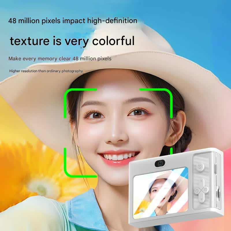 48MP Digital Camera for Kids & Beginners - 1080P Vlogging, 8x Zoom, Filters & Games(blue)