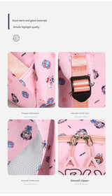 Kids Cartoon Character 3-Piece Backpack Set - Lightweight School Bag with Lunch Bag & Pencil Case(black) - Side View