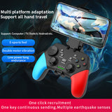 Multi-Platform Wireless Gaming Controller with Dual Motor Vibration, Turbo & Phone Holder(Black, Red and Blue) - Front View