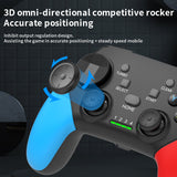 Multi-Platform Wireless Gaming Controller with Dual Motor Vibration, Turbo & Phone Holder(Black, red and blue with receiver) - Side View