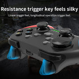 Multi-Platform Wireless Gaming Controller with Dual Motor Vibration, Turbo & Phone Holder(Black, red and blue with receiver) - 45-Degree Angle