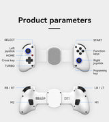Multi-Platform Telescopic Gaming Controller - Hall Triggers, Esports 3D Joysticks & Macro Programming(white) - Close-Up Angle