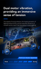 Multi-Platform Telescopic Gaming Controller - Hall Triggers, Esports 3D Joysticks & Macro Programming(black With radiator) - Low Angle