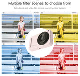 48MP Digital Camera with 16x Zoom & AF Autofocus - Full HD Vlogging Camera for Beginners & Kids(White) - Close-Up Angle