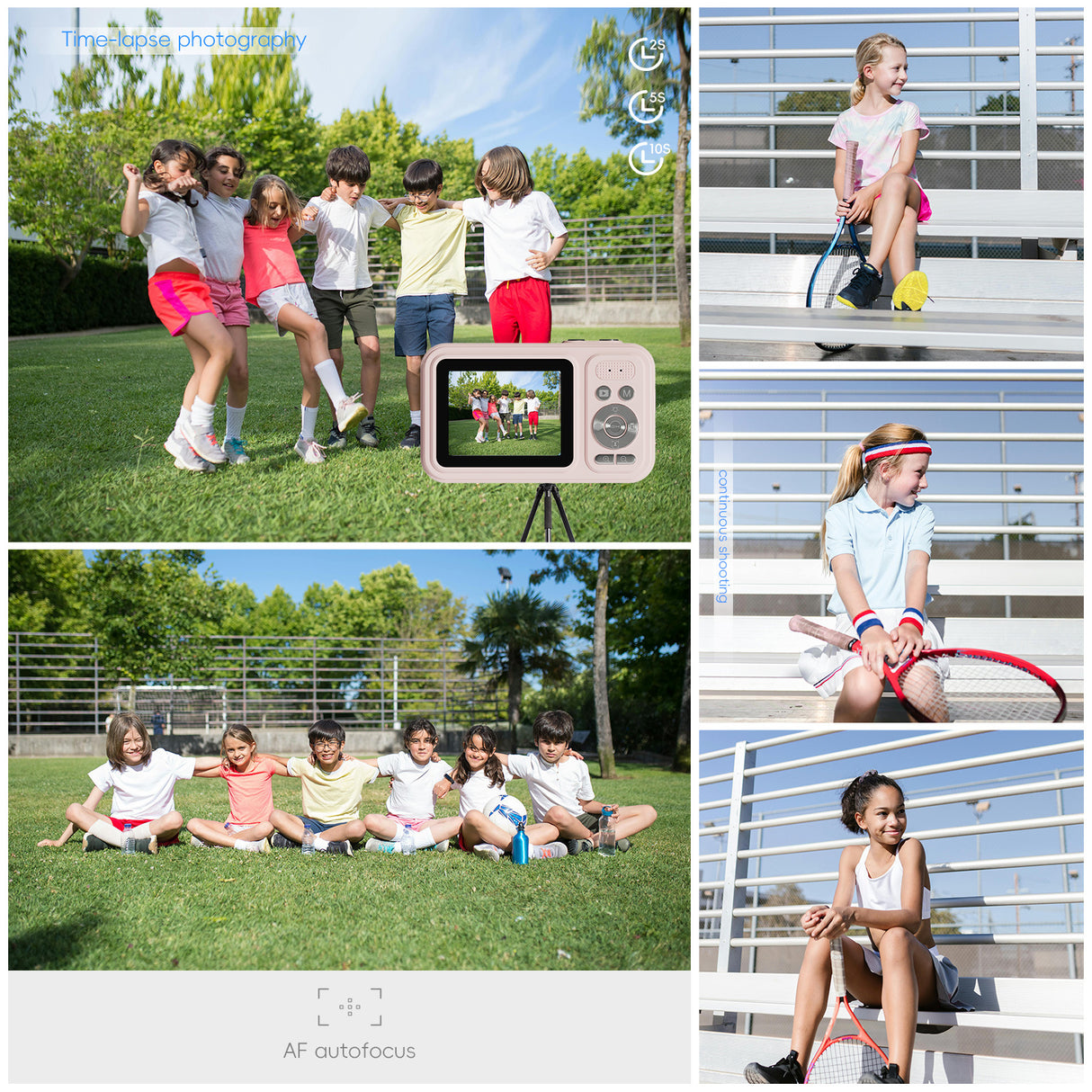 48MP Digital Camera with 16x Zoom & AF Autofocus - Full HD Vlogging Camera for Beginners & Kids(Pink)