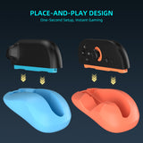 Ergonomic Mouse Grip for Nintendo Switch Joy-Con - 2-Pack Controller Holder (Orange Blue) - 45-Degree Angle