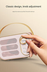Portable Retro Bluetooth 5.0 Speaker - HIFI Sound, Multi-Function with TF Card, USB & AUX Input(White) - Top-Down View