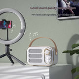 Portable Retro Bluetooth 5.0 Speaker - HIFI Sound, Multi-Function with TF Card, USB & AUX Input(Blue) - Side View