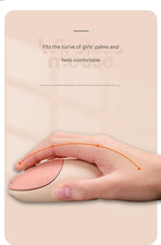 Cute Cat Shaped Wireless Office Mouse - Dual Mode 2.4G/Bluetooth, 3-Level DPI, Silent Click(Milk tea color)