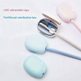 Portable UVC Toothbrush Sterilizer Case - 5-Minute Automatic Sanitizer, USB-C Rechargeable(blue) - Front View