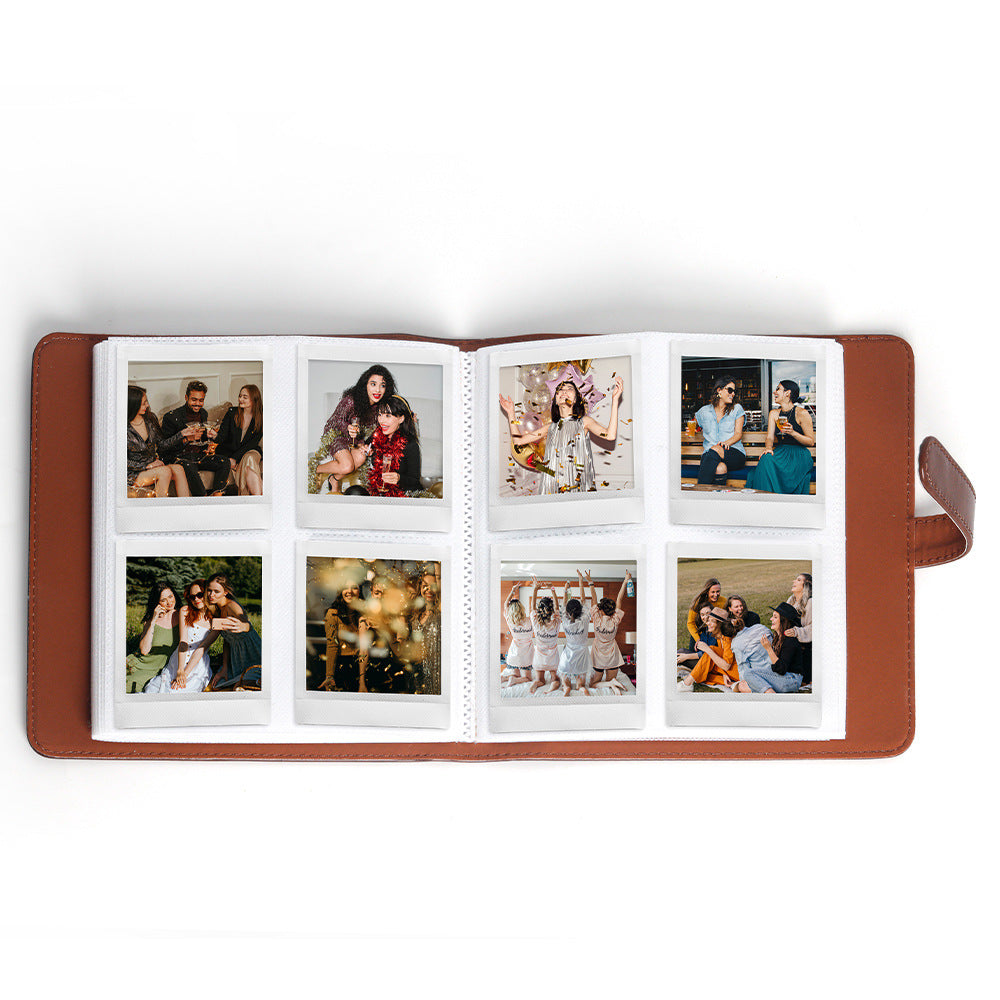 PU Leather Instant Photo Album - Holds 288 Photos, Compatible with Instax Square & Mini Films(pink)