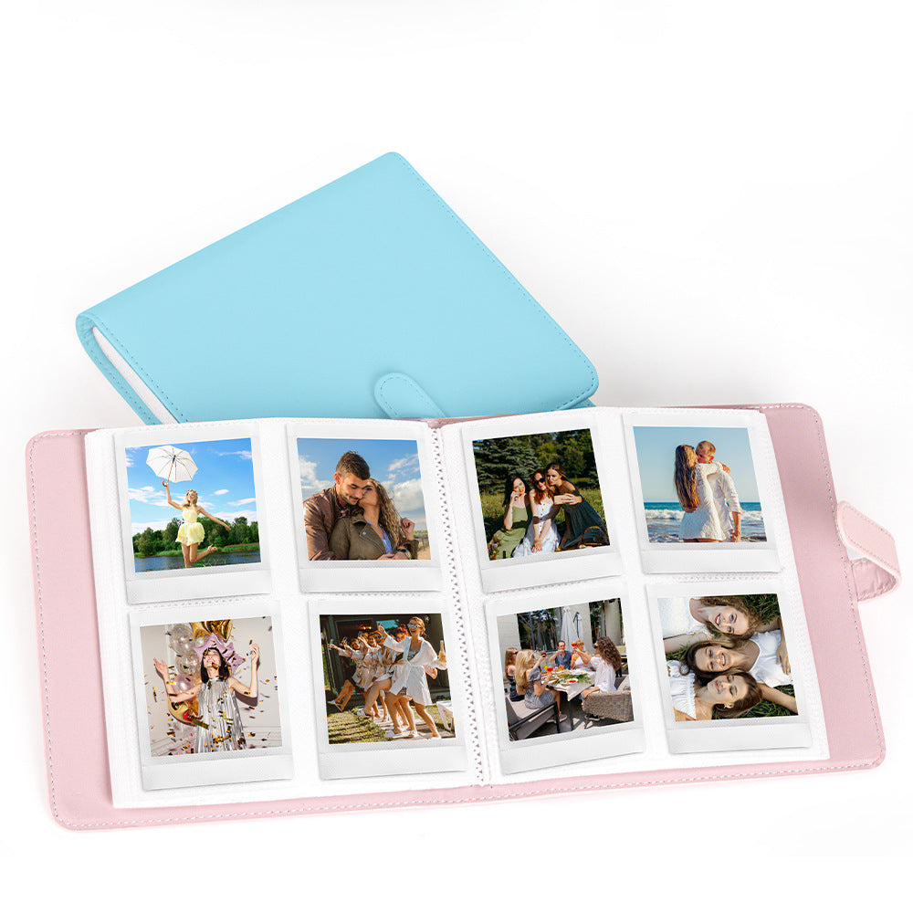 PU Leather Instant Photo Album - Holds 288 Photos, Compatible with Instax Square & Mini Films(pink)