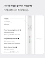 Rotating Electric Toothbrush with 3D Cleaning Action - 3 Modes, IPX7 Waterproof, with Travel Case & 6 Brush Heads(White)