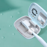 Portable UVC Toothbrush Sterilizer Case with Drying Fan - USB-C Rechargeable, 5-Minute Fast Disinfection(white) - Front View