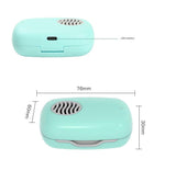 Portable UVC Toothbrush Sterilizer Case with Drying Fan - USB-C Rechargeable, 5-Minute Fast Disinfection(white) - Rear View