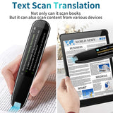 Smart AI Scan & Voice Translator Pen - 112+ Languages, Offline Mode, HD Touchscreen & Dictionary(black) - Top-Down View