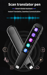 Smart AI Scan & Voice Translator Pen - 112+ Languages, Offline Mode, HD Touchscreen & Dictionary(black) - Rear View