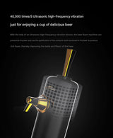 Ultrasonic Beer Foam Creator & Dispenser - Portable Tap for Canned & Bottled Beer with Cooling System(black) - Rear View