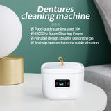 Professional Ultrasonic Cleaner with UV Light - 45000Hz for Dentures, Retainers, Jewelry & More(white) - Side View