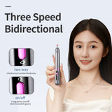 Professional Electric Nail Drill Pen Kit - 3-Speed, Bidirectional, Rechargeable Manicure & Pedicure Tool(Silver Gray) - Side View