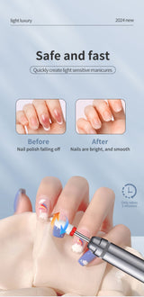 Professional Electric Nail Drill Pen Kit - 3-Speed, Bidirectional, Rechargeable Manicure & Pedicure Tool(Silver Gray) - Rear View