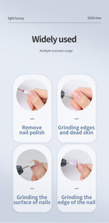 Professional Electric Nail Drill Pen Kit - 3-Speed, Bidirectional, Rechargeable Manicure & Pedicure Tool(Silver Gray)
