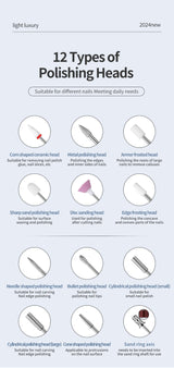 Professional Electric Nail Drill Pen Kit - 3-Speed, Bidirectional, Rechargeable Manicure & Pedicure Tool(Silver Gray) - Extra Image