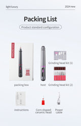 Professional Electric Nail Drill Pen Kit - 3-Speed, Bidirectional, Rechargeable Manicure & Pedicure Tool(Silver Gray) - Extra Image