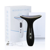 Multi-Function Neck & Face Beauty Device - 4-in-1 LED Light Therapy, EMS Lifting & Anti-Wrinkle Massager(black)