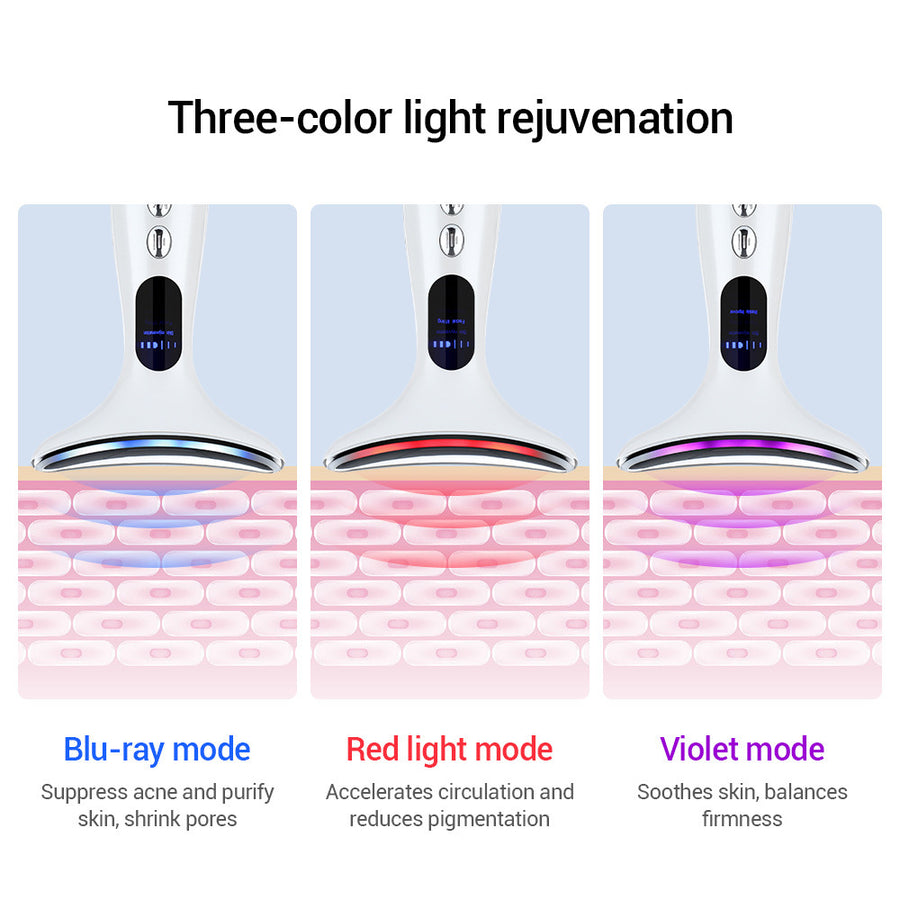 Multi-Function Neck & Face Beauty Device - 4-in-1 LED Light Therapy, EMS Lifting & Anti-Wrinkle Massager(Gradient)