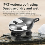 Intelligent 3D Electric Head & Scalp Massager - 7 Massage Techniques, IPX7 Waterproof, Rechargeable(black) - Top-Down View