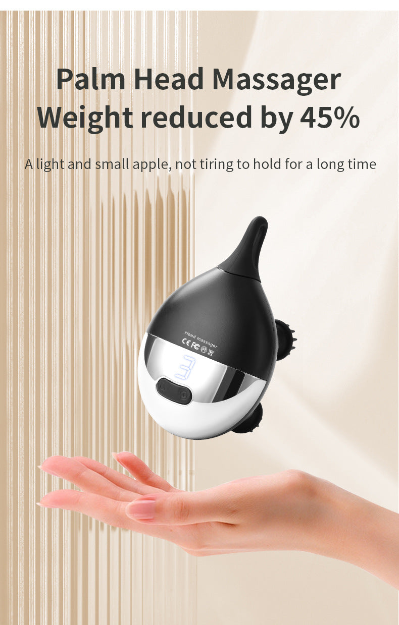 Intelligent 3D Electric Head & Scalp Massager - 7 Massage Techniques, IPX7 Waterproof, Rechargeable(Yellow)