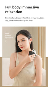 Intelligent 3D Electric Head & Scalp Massager - 7 Massage Techniques, IPX7 Waterproof, Rechargeable(Yellow)