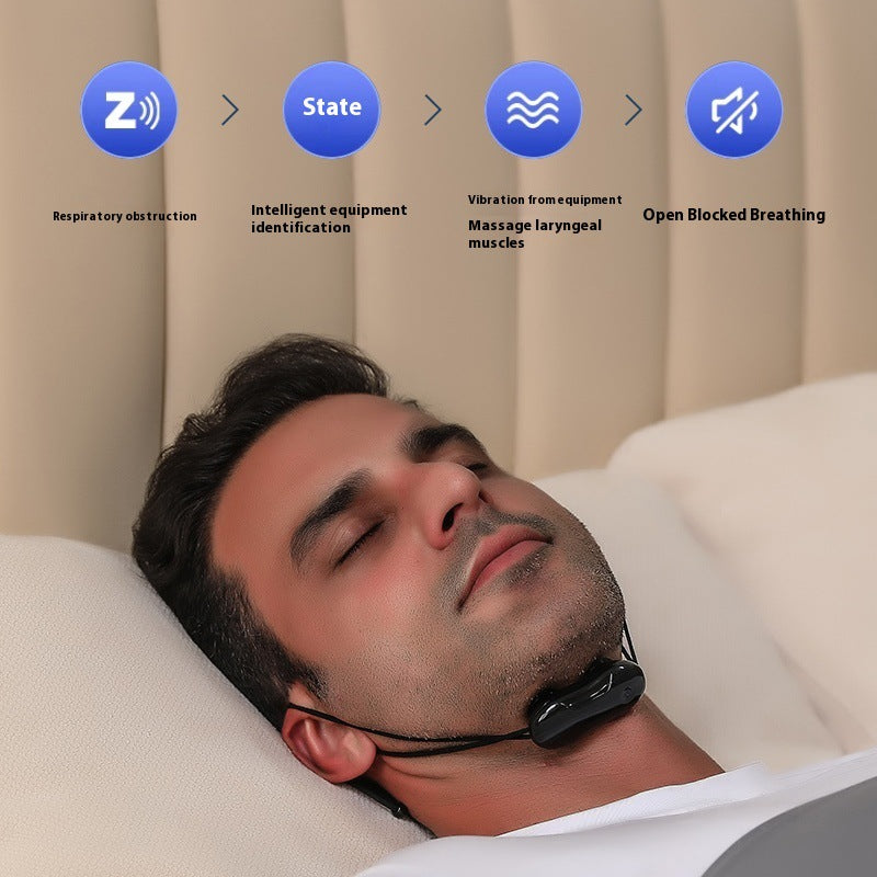 Smart Anti-Snoring Throat Massager - AI-Powered Vibration Sleep Aid, USB-C Rechargeable & Portable(black)