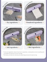 Wireless Portable Vacuum Sealing Machine - Automatic Food Sealer with LCD Display & Dual Modes(Purple)