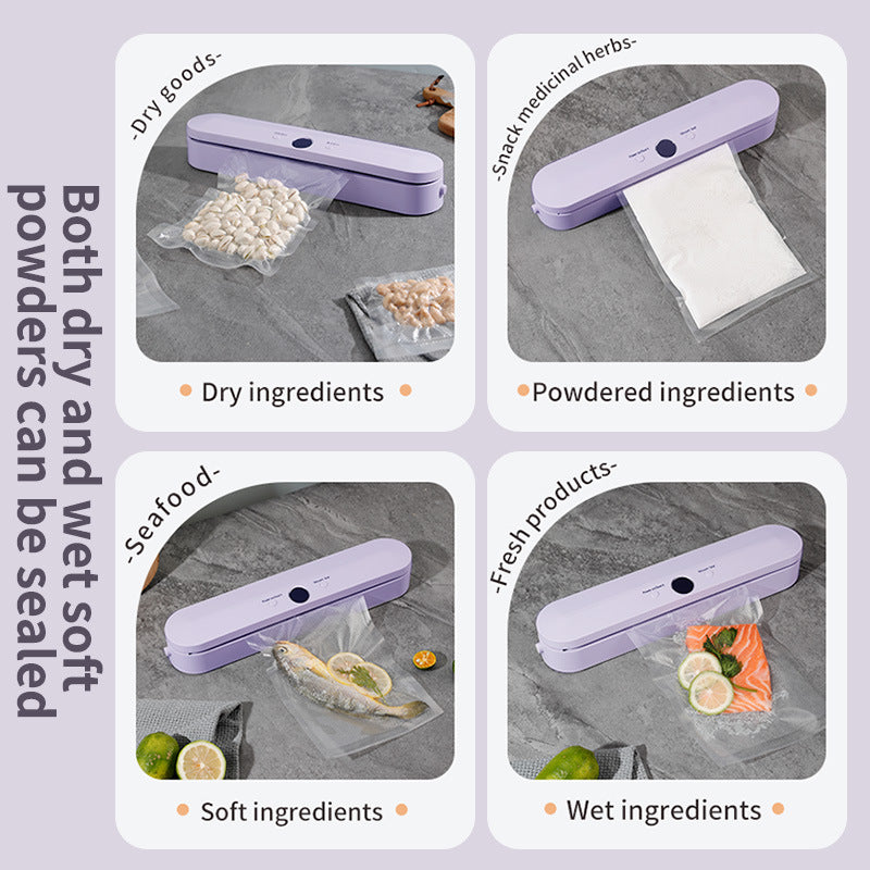 Wireless Portable Vacuum Sealing Machine - Automatic Food Sealer with LCD Display & Dual Modes(White)