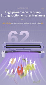 Wireless Portable Vacuum Sealing Machine - Automatic Food Sealer with LCD Display & Dual Modes(White)