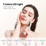 Multi-Function Facial & Neck Massager with LED Light Therapy, EMS & Warm Import - Rechargeable Skin Care Device(White) - Front View