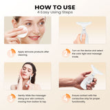 Multi-Function Facial & Neck Massager with LED Light Therapy, EMS & Warm Import - Rechargeable Skin Care Device(black) - Top-Down View