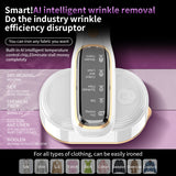 Portable Handheld Garment Steamer & Mini Iron - Smart Temperature Control, Rapid Heating & Powerful Steam for All Fabrics(White) - Side View