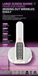 Portable Handheld Garment Steamer & Mini Iron - Smart Temperature Control, Rapid Heating & Powerful Steam for All Fabrics(White) - 45-Degree Angle
