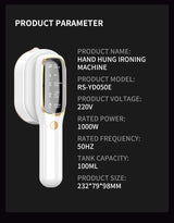 Portable Handheld Garment Steamer & Mini Iron - Smart Temperature Control, Rapid Heating & Powerful Steam for All Fabrics(White) - Extra Image