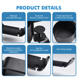 Heavy-Duty All-Metal Desk Clamp with 360-Degree Swivel Headphone Hanger & Cup Holder(black) - Close-Up Angle