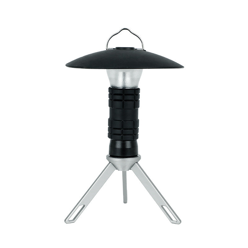 Portable Outdoor Camping Lantern with Tripod Stand, Soft Light Diffuser & USB-C Charging(black)