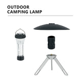 Portable Outdoor Camping Lantern with Tripod Stand, Soft Light Diffuser & USB-C Charging(black) - Front View
