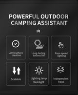 Collapsible LED Camping Lantern with 45-Hour Battery Life, USB-C Charging & Atmosphere Lighting(Khaki) - 45-Degree Angle